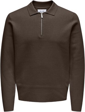ONSCOOPER REG LS 12 HALF ZIP POLO N