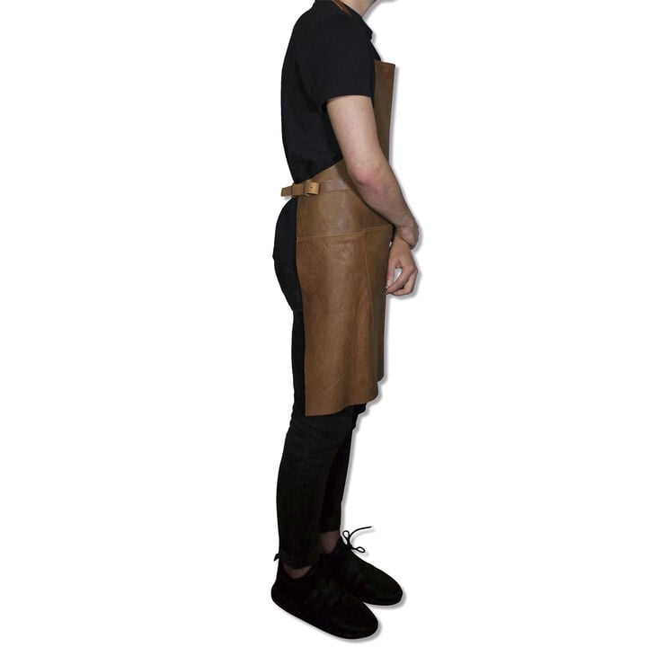 Læderforklæde BBQ Style Apron Vintage Camel
