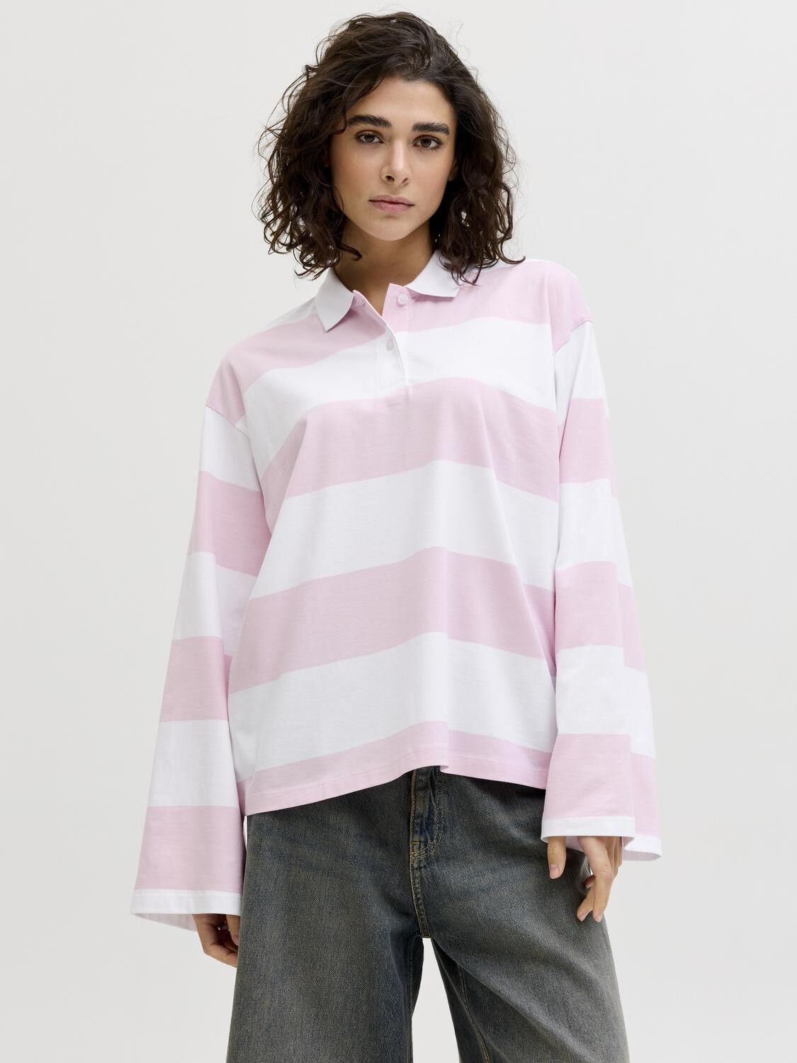 JXVILMA LS STRIPE POLO JRS