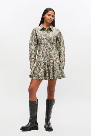 Printed Stretch Cotton Buttoned Min