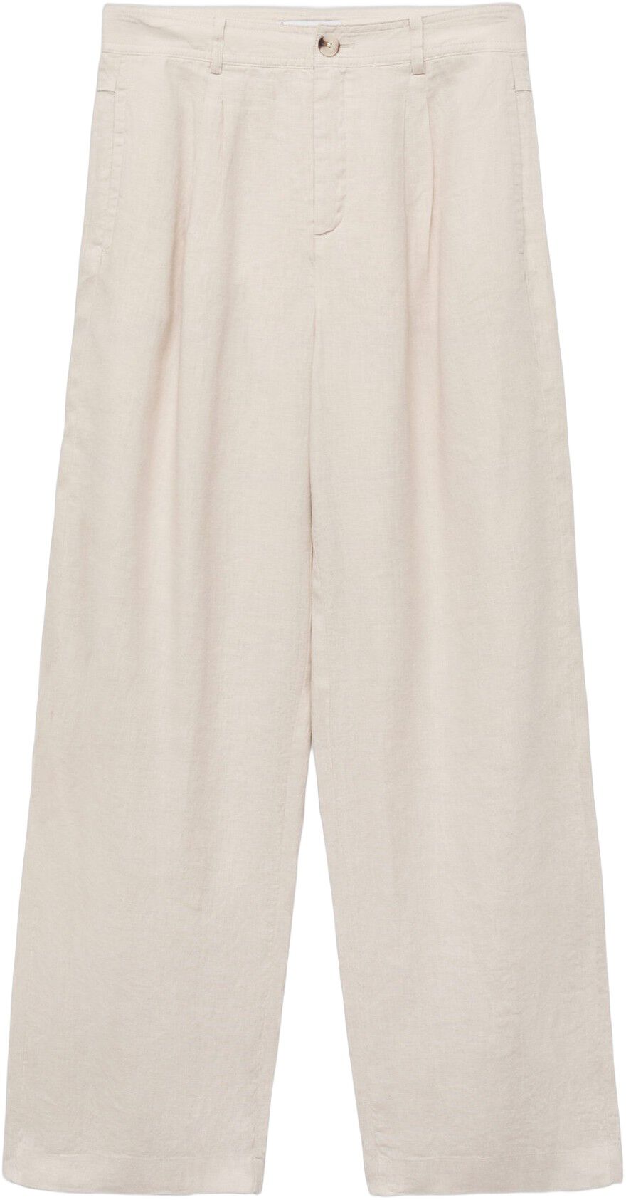 Linen trousers with tortoiseshell b