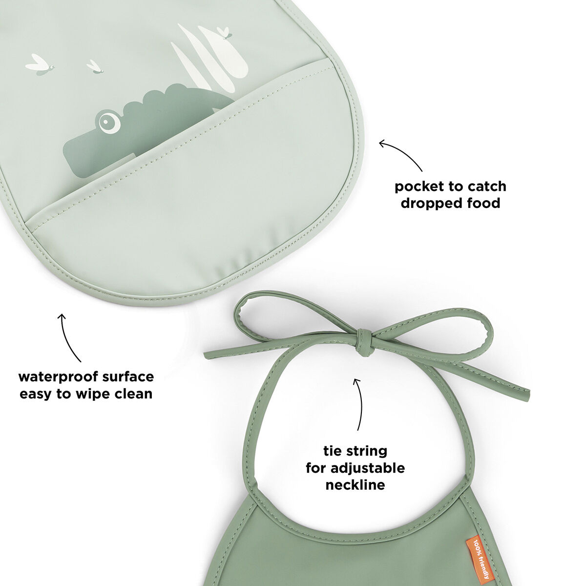 Mini hagesm&aelig;k m/lomme 2 stk. Croco Gr&oslash;n