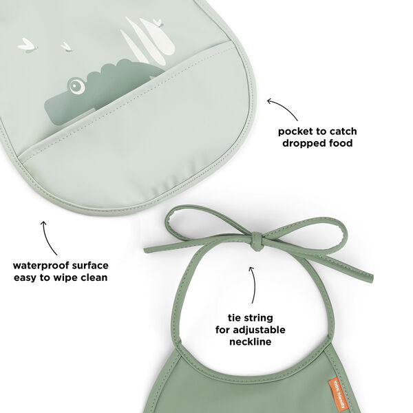 Mini hagesmæk m/lomme 2 stk. Croco Grøn