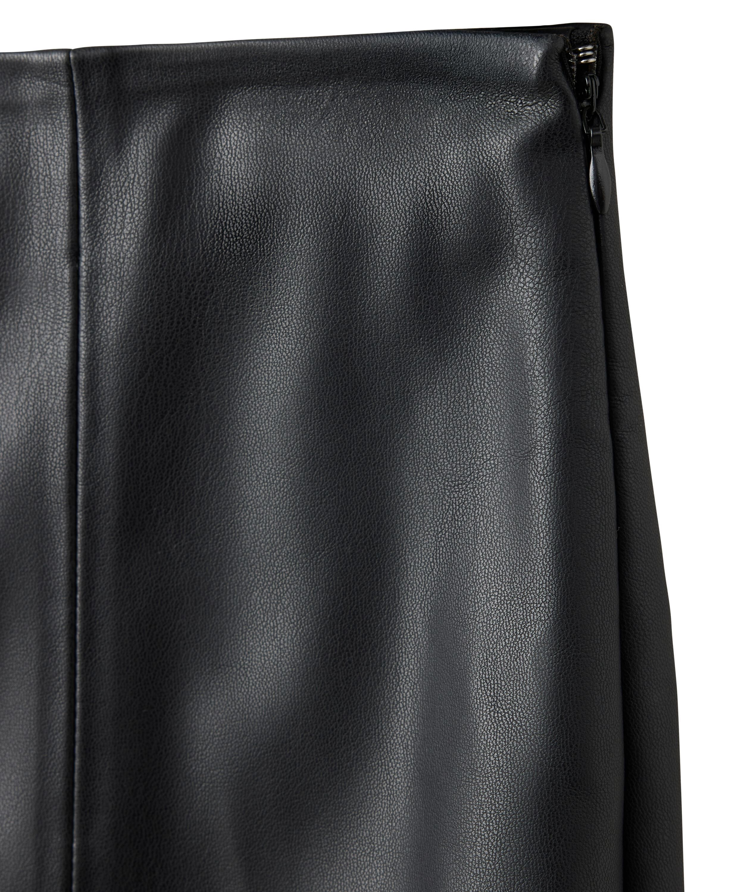 Straight leather-look skirt