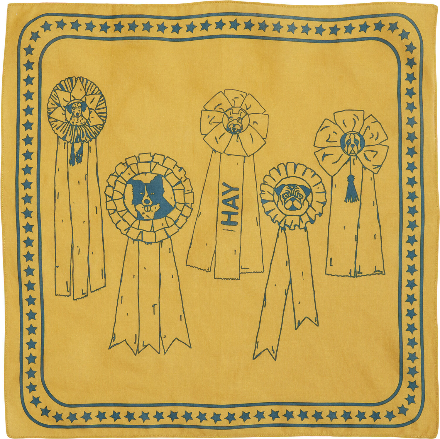 HAY Dogs Scarf-55 x 55-Ochre