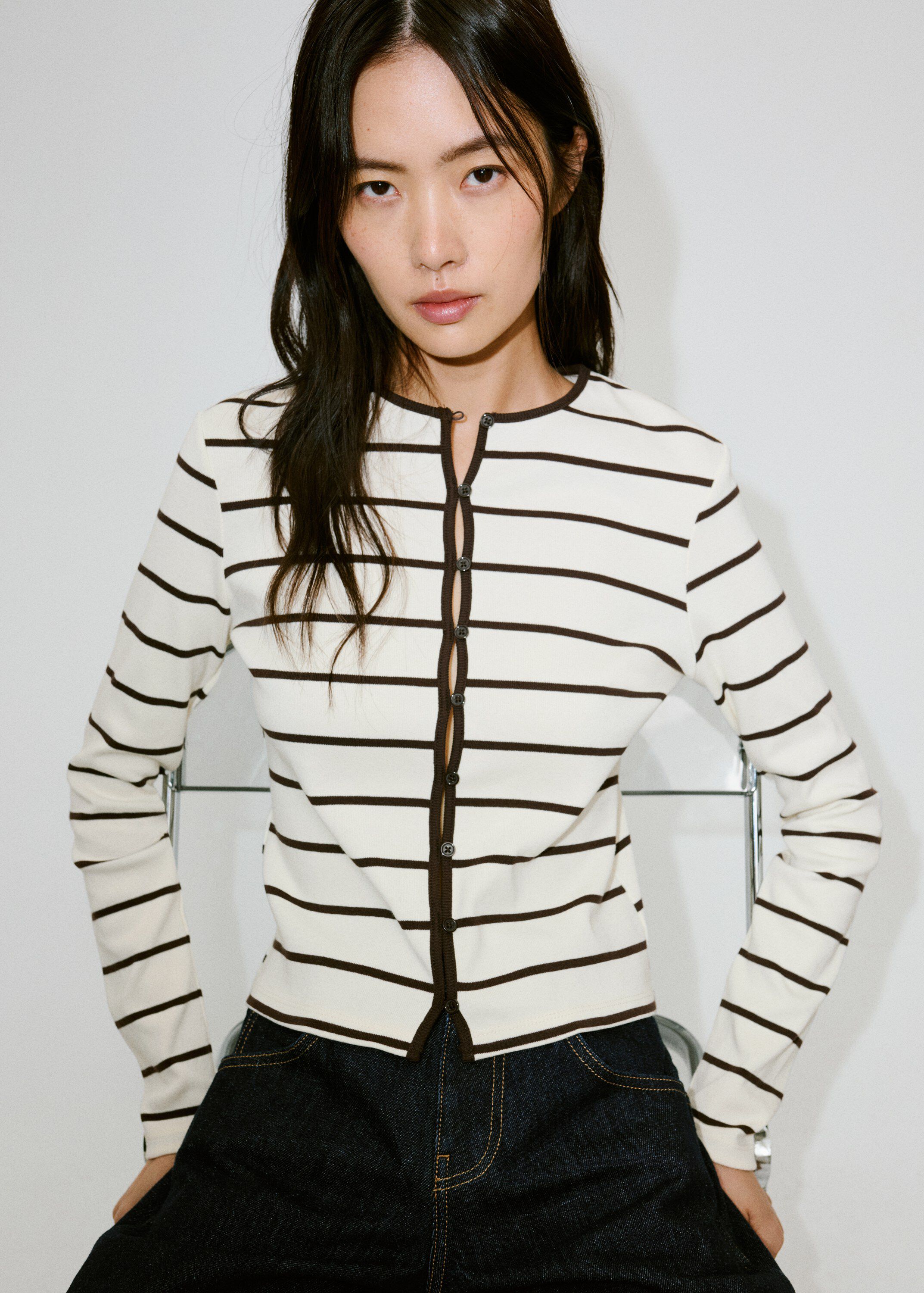 Stripped knit cardigan