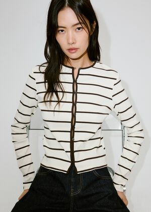 Stripped knit cardigan