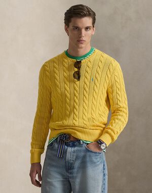 Cable-Knit Cotton Sweater