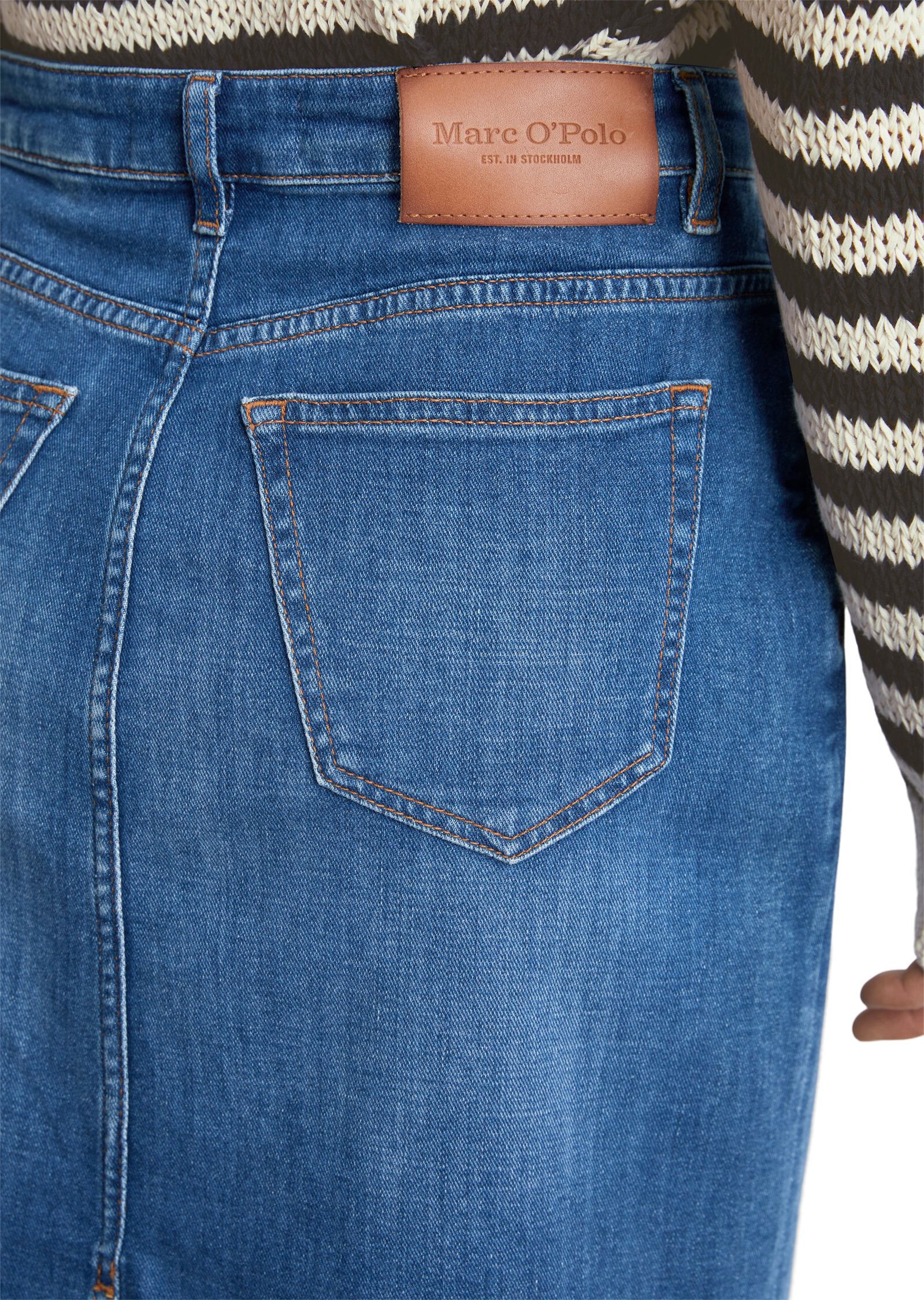 Denim Skirt, high waist, midi lengt