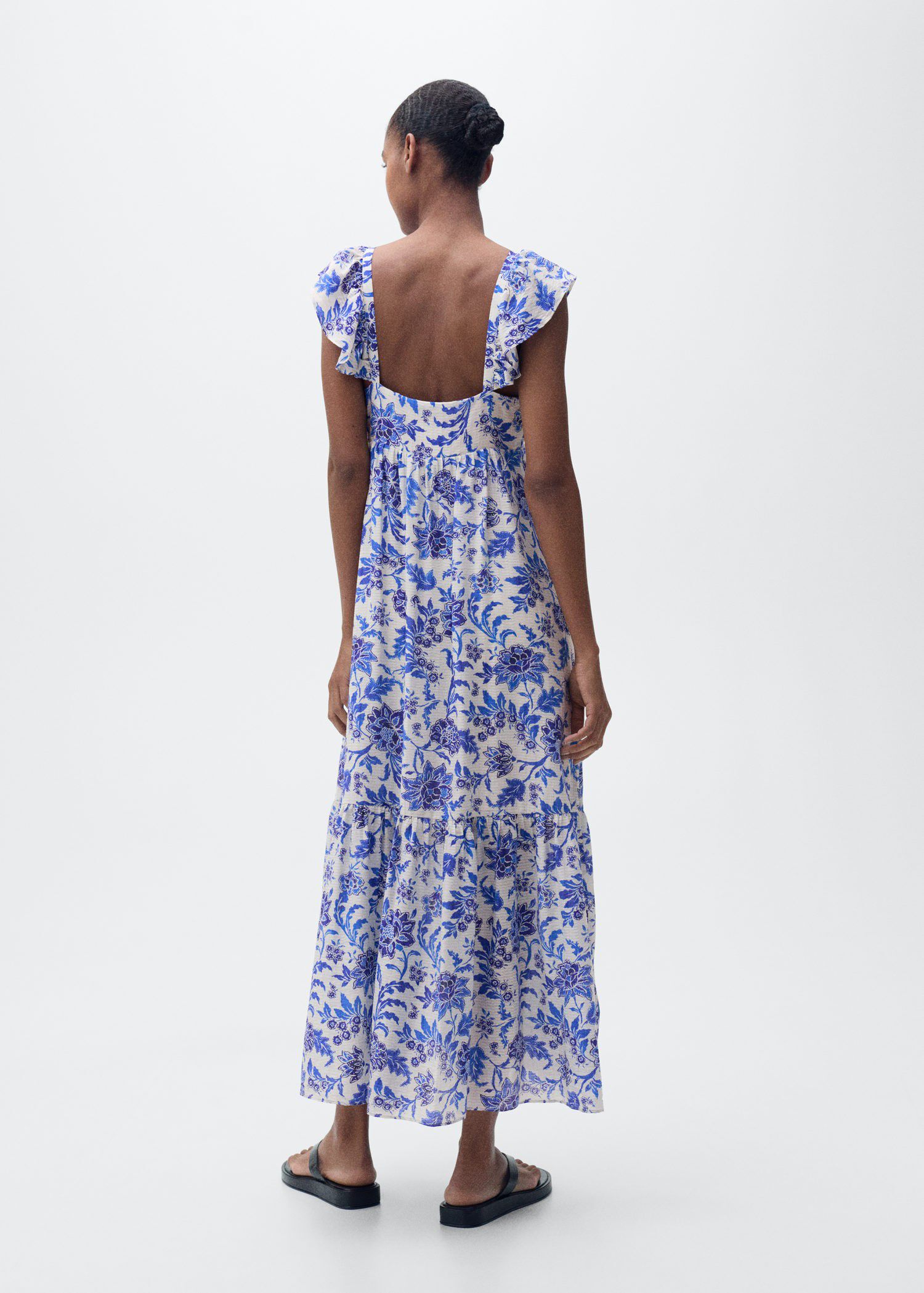 Long flared floral dress