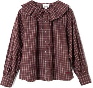 COLETTE REVERSIBLE BLOUSE - BURGUNDY CHECK