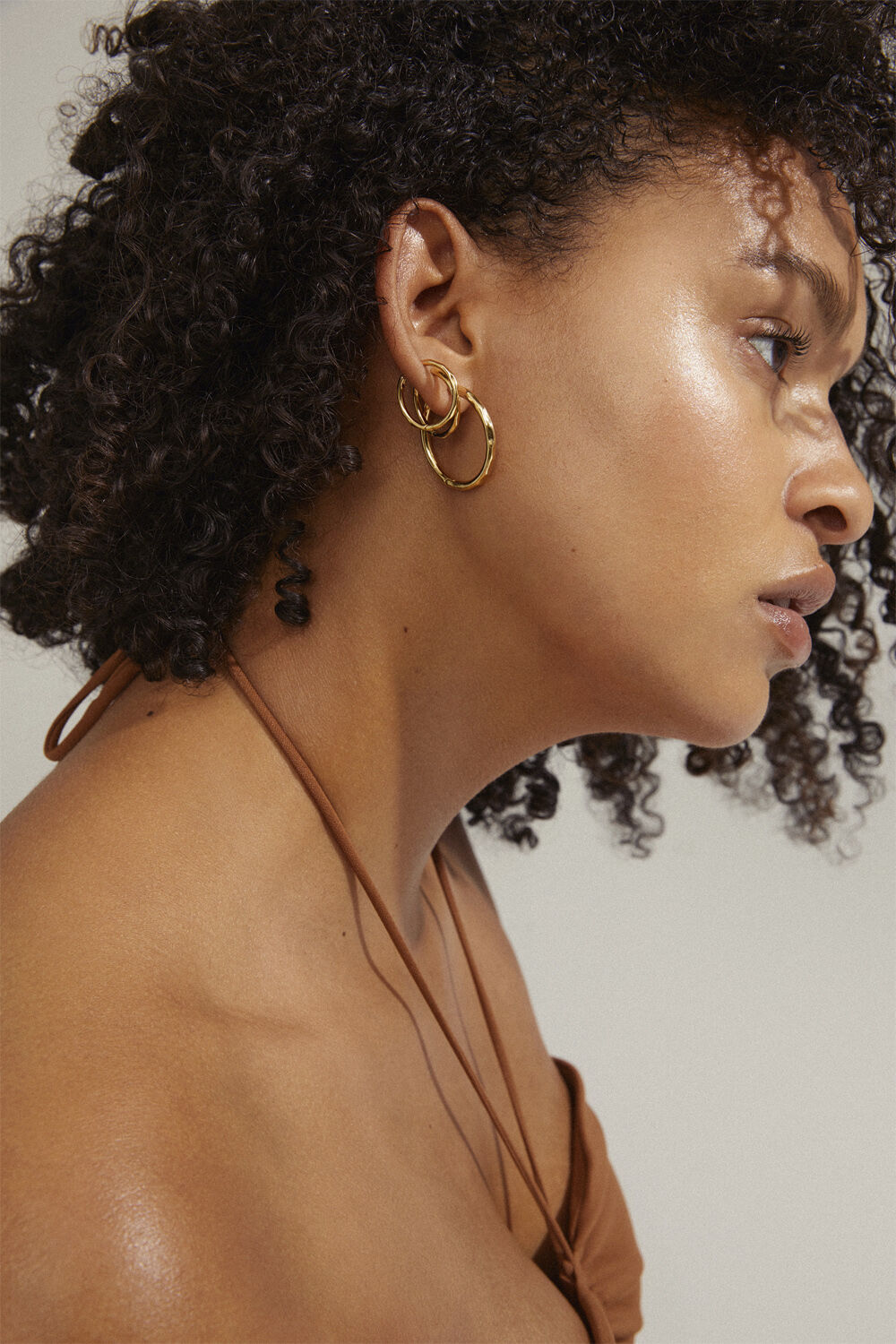 EVE hoop earrings 2-in-1 set gold-plated