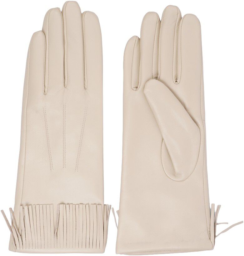 PORDENONE - LEATHER GLOVES W/ FRINGES AND CASHMERE LINING