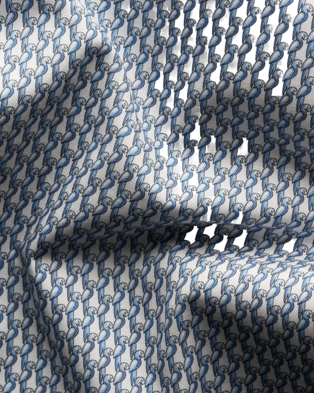 Contemporary Fit Light blue Parrot Print Signature Twill Shirt