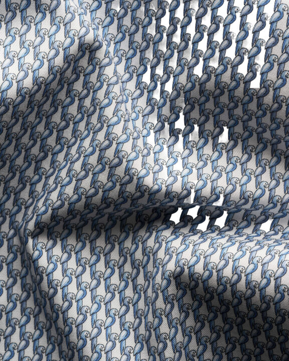 Contemporary Fit Light blue Parrot Print Signature Twill Shirt