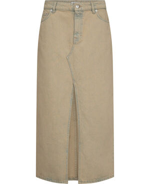 Long Slit Denim Skirt