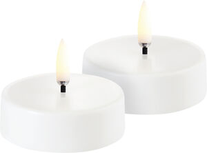 LED rechargeable maxi tealight, White plain, 6x2,3 cm