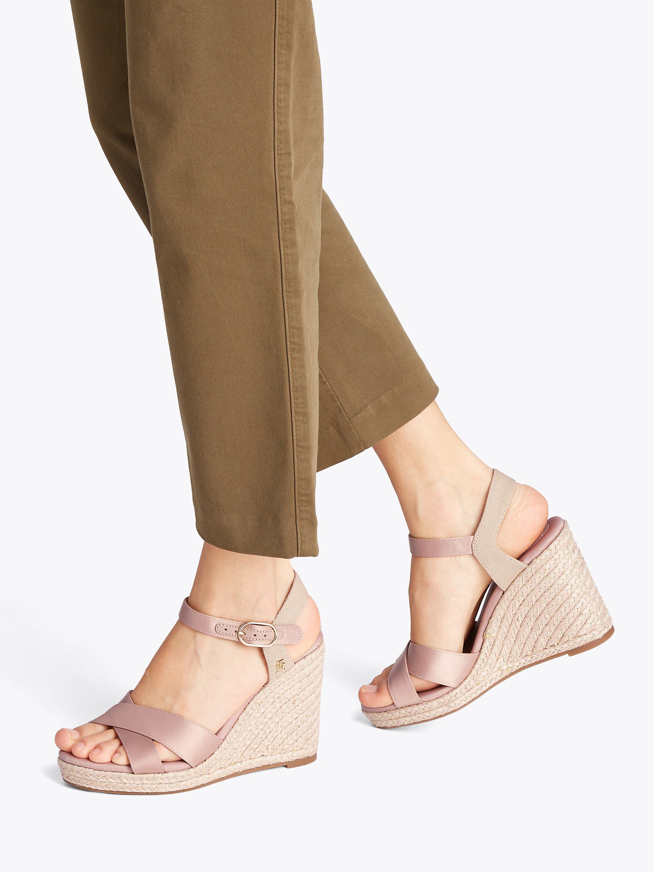 SATIN HIGH WEDGE ESPADRILLE