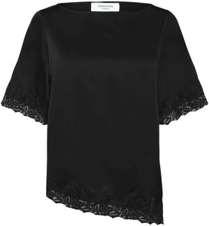 RWPatricia Silk SS Lace Boatneck Blouse