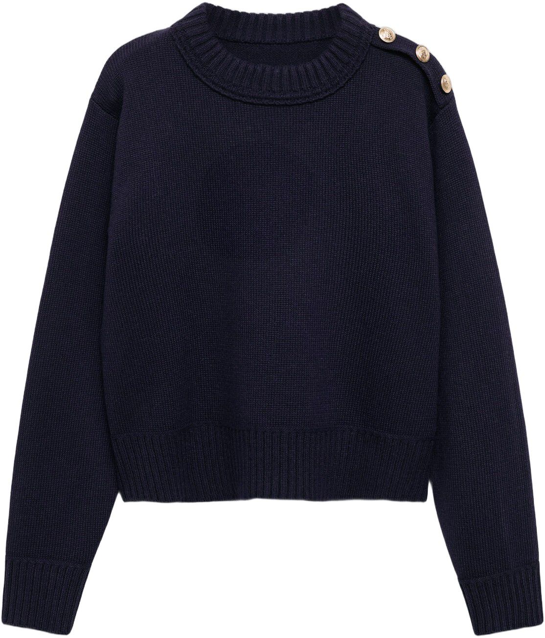 Knitted sweater with jewel buttons