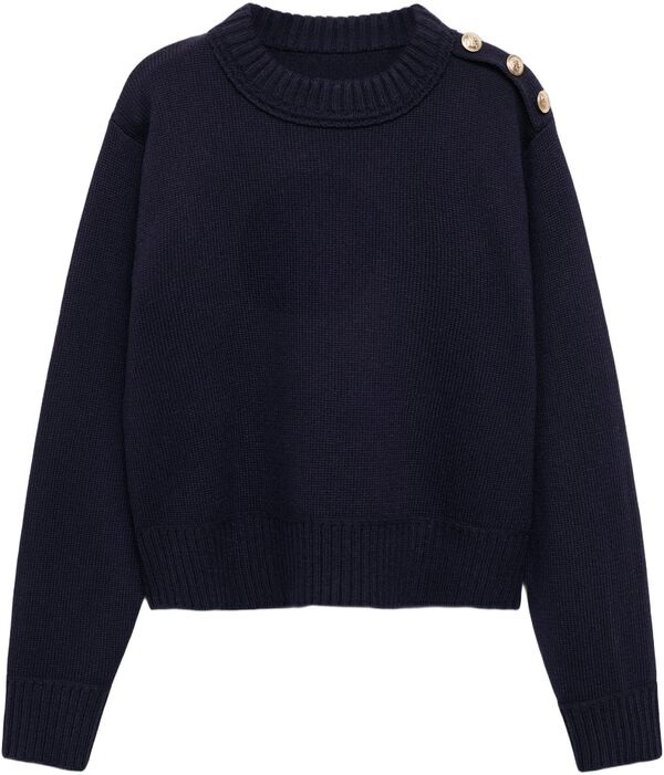 Knitted sweater with jewel buttons