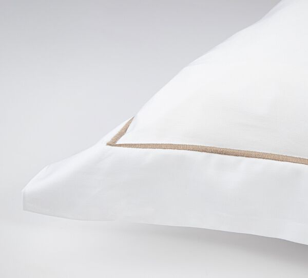 Egyptisk sengesæt 140x220 White/Beige