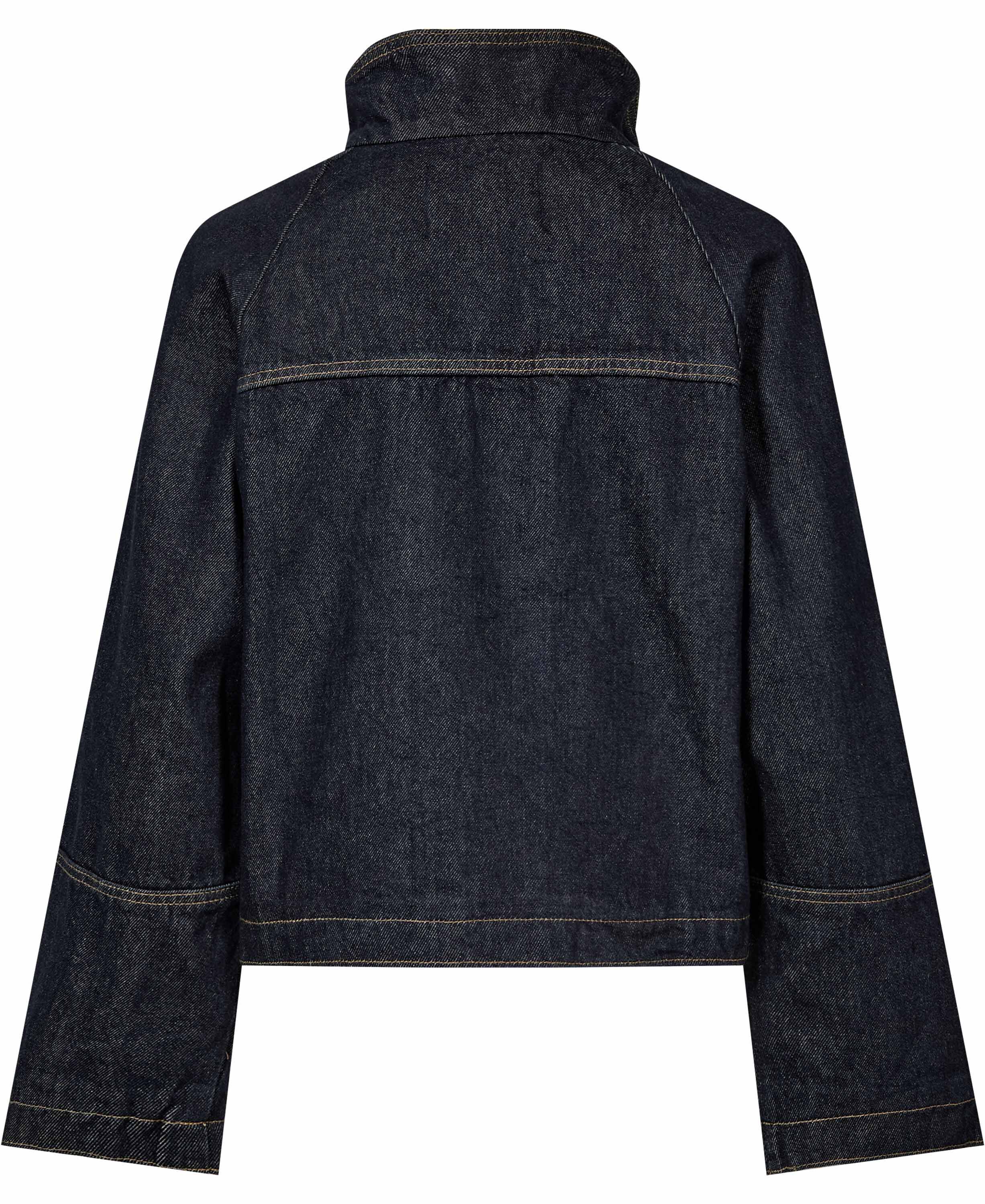 Funnel neck denim jacket