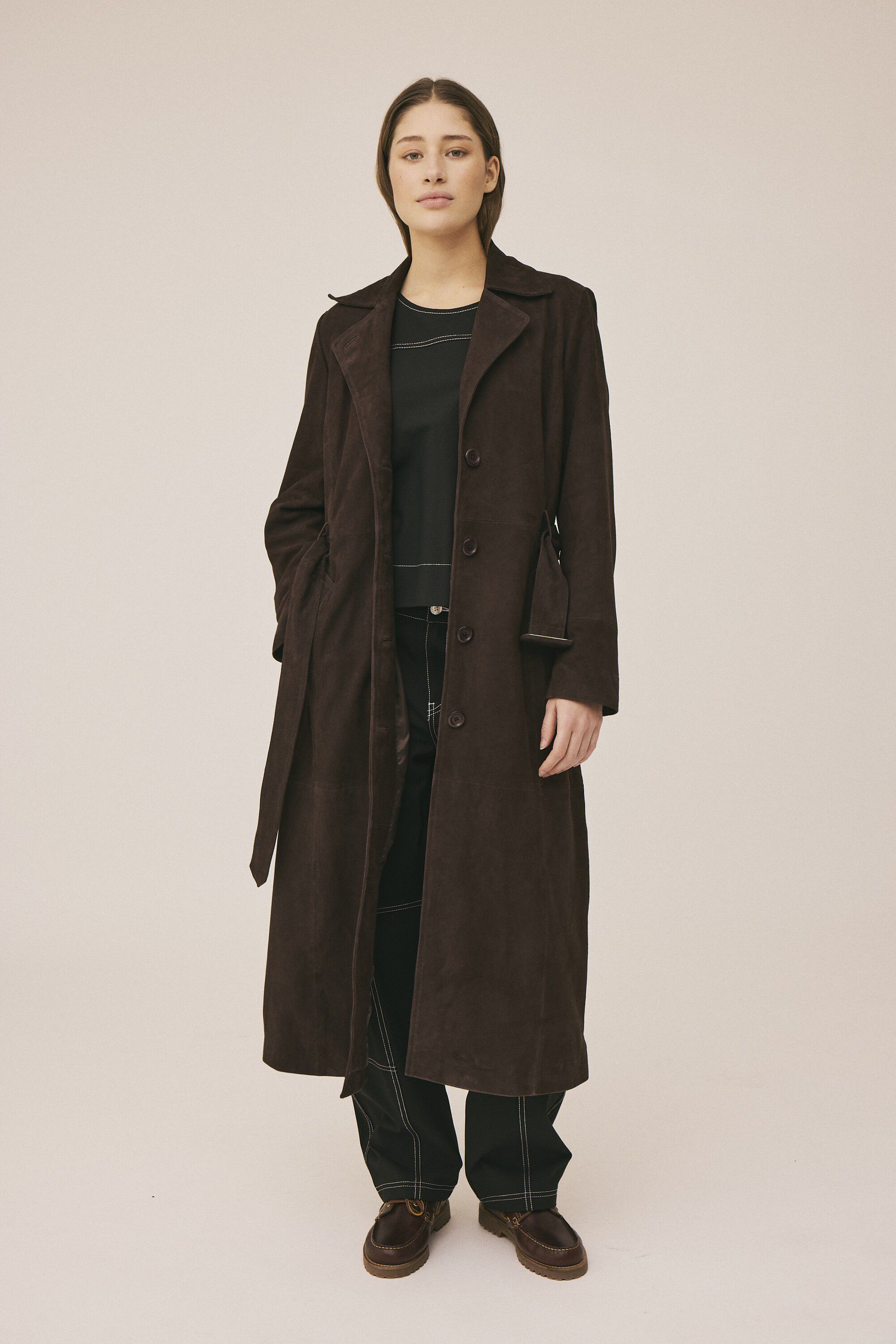Esi 8 Trench coat - 100% Lamb suede LWG