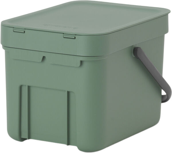 Affaldsspand m/låg sort.kon. 6 ltr.