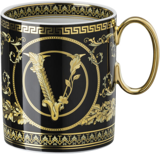 Mug with handle, Virtus Gala Black, Versace