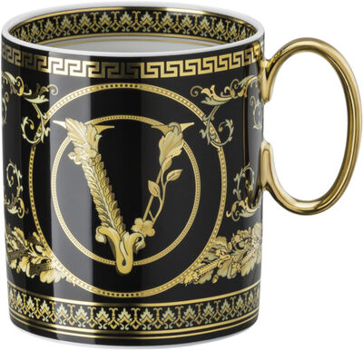 Mug with handle, Virtus Gala Black, Versace