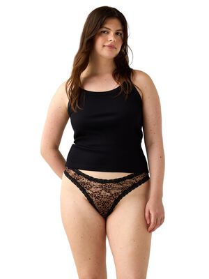 Stringtrosor i spets och mesh-kanga