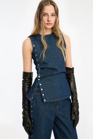 DENIM BUTTONED TOP