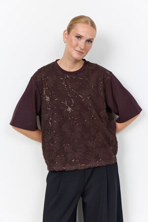 SC-BANU 345 T-shirt M&oslash;rk blomme