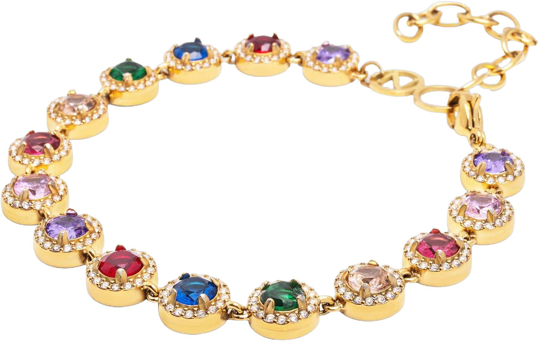 Women's Multi Gemstone Link Bracelet
