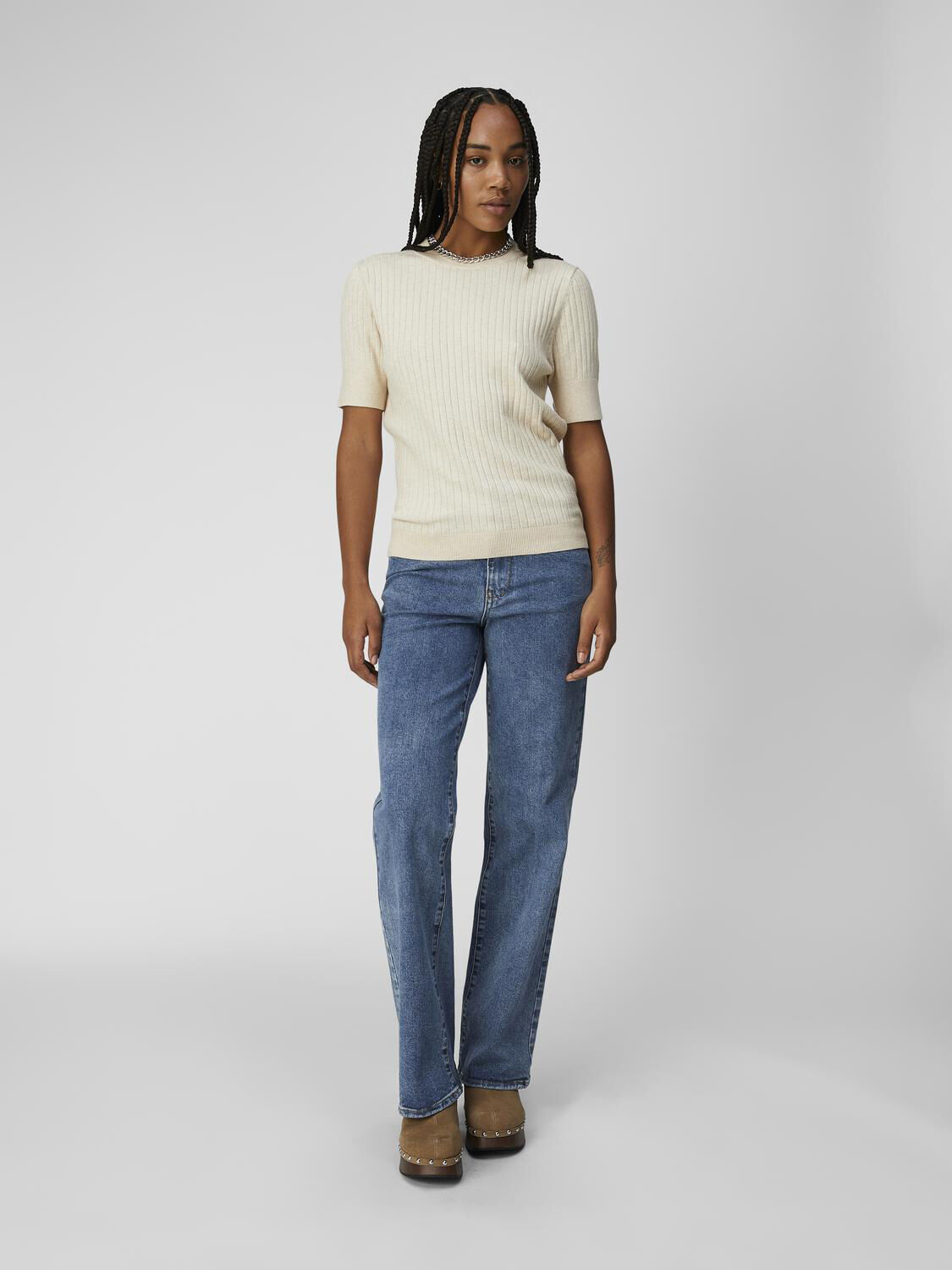 OBJNOELLE S/S KNIT T-SHIRT NOOS