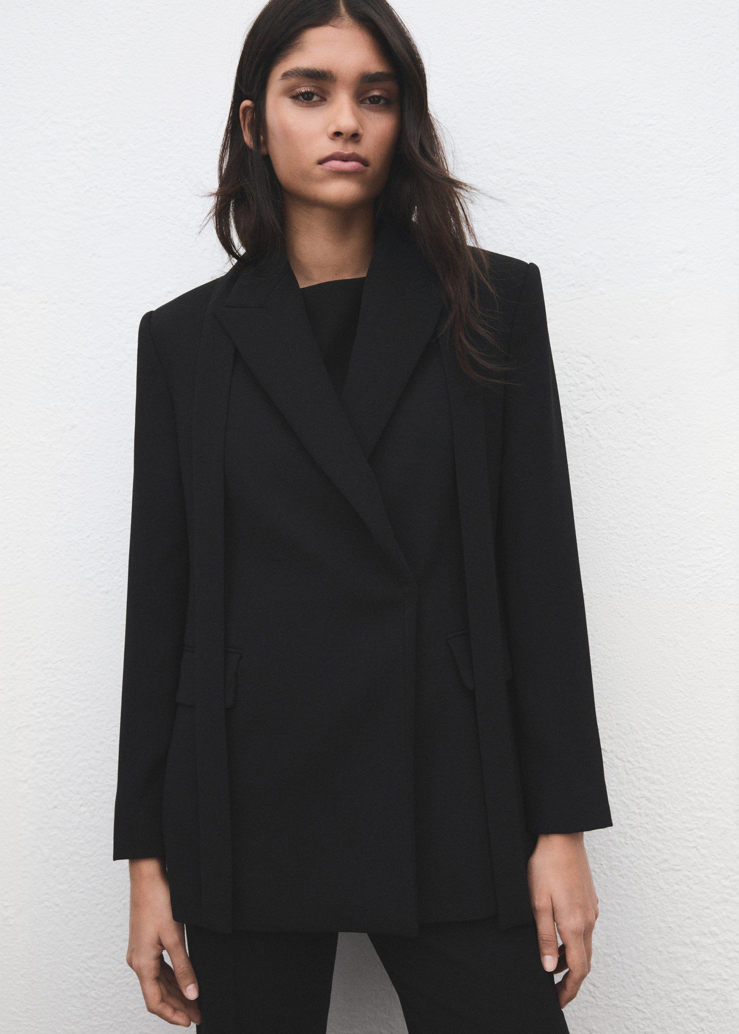 Suit jacket with scarf