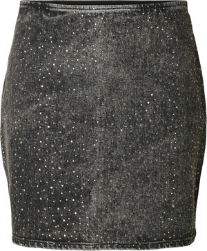 SLFMERLE HW SHORT BLACK DENIM SKIRT