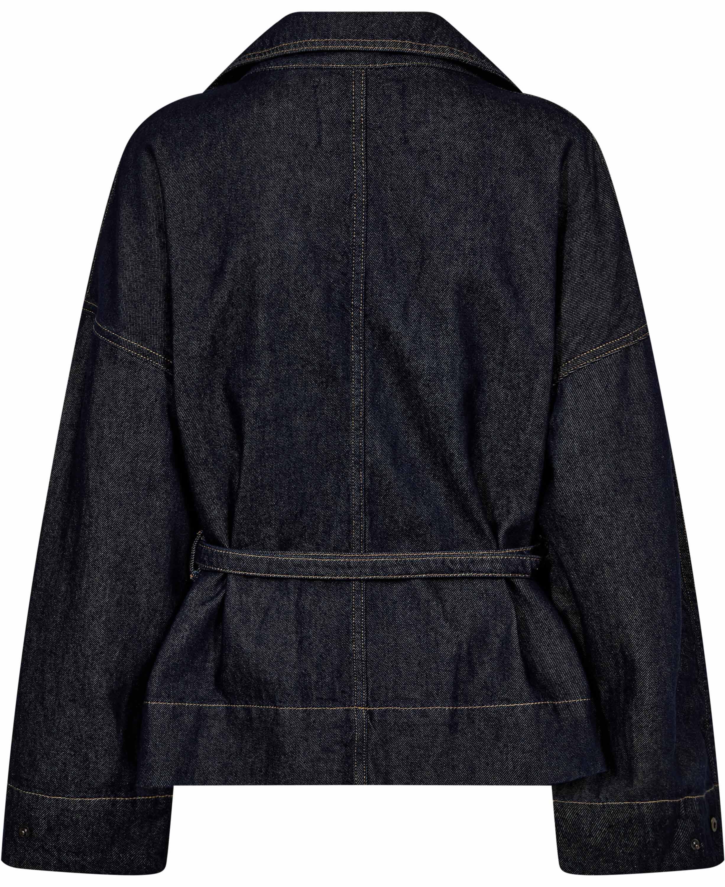 Belt denim trench
