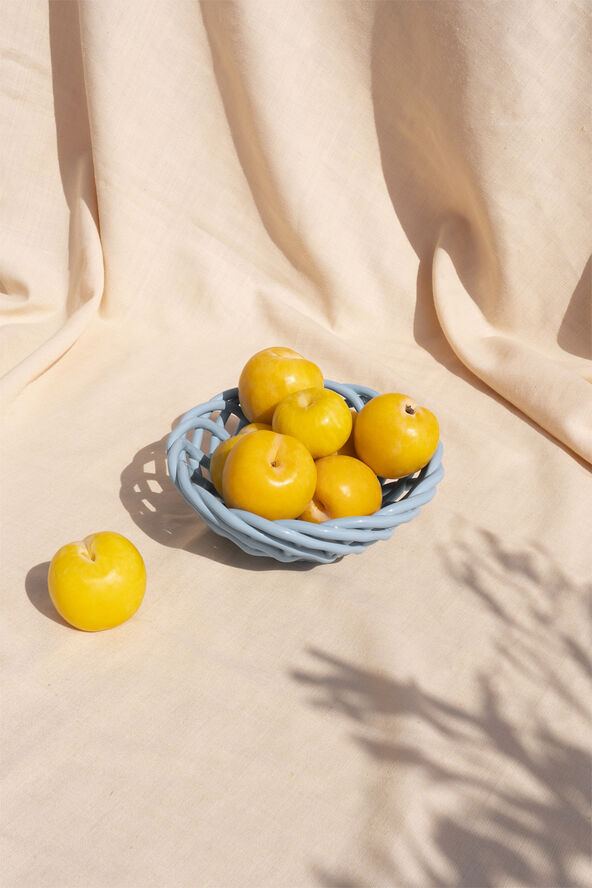 CERAMIC BASKET SICILIA SMALL LIGHT BLUE