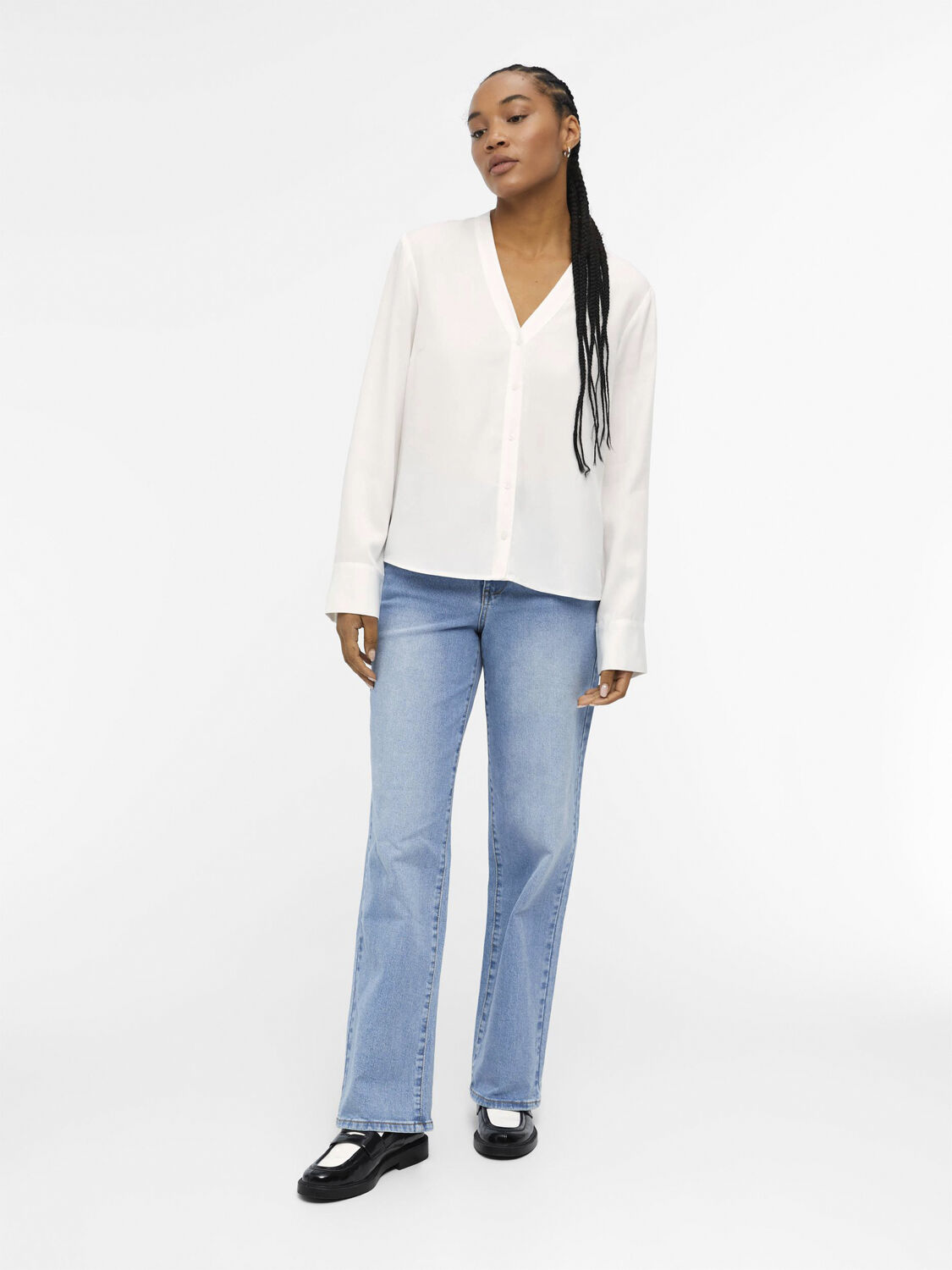 OBJTILDA L/S V-NECK SHIRT NOOS