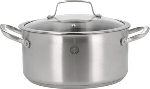 Gryde med glaslåg Roya 5,2 liter 24 cm Rustfrit stål