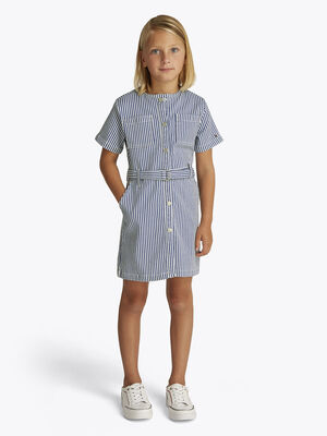 STRIPED DENIM DRESS SS