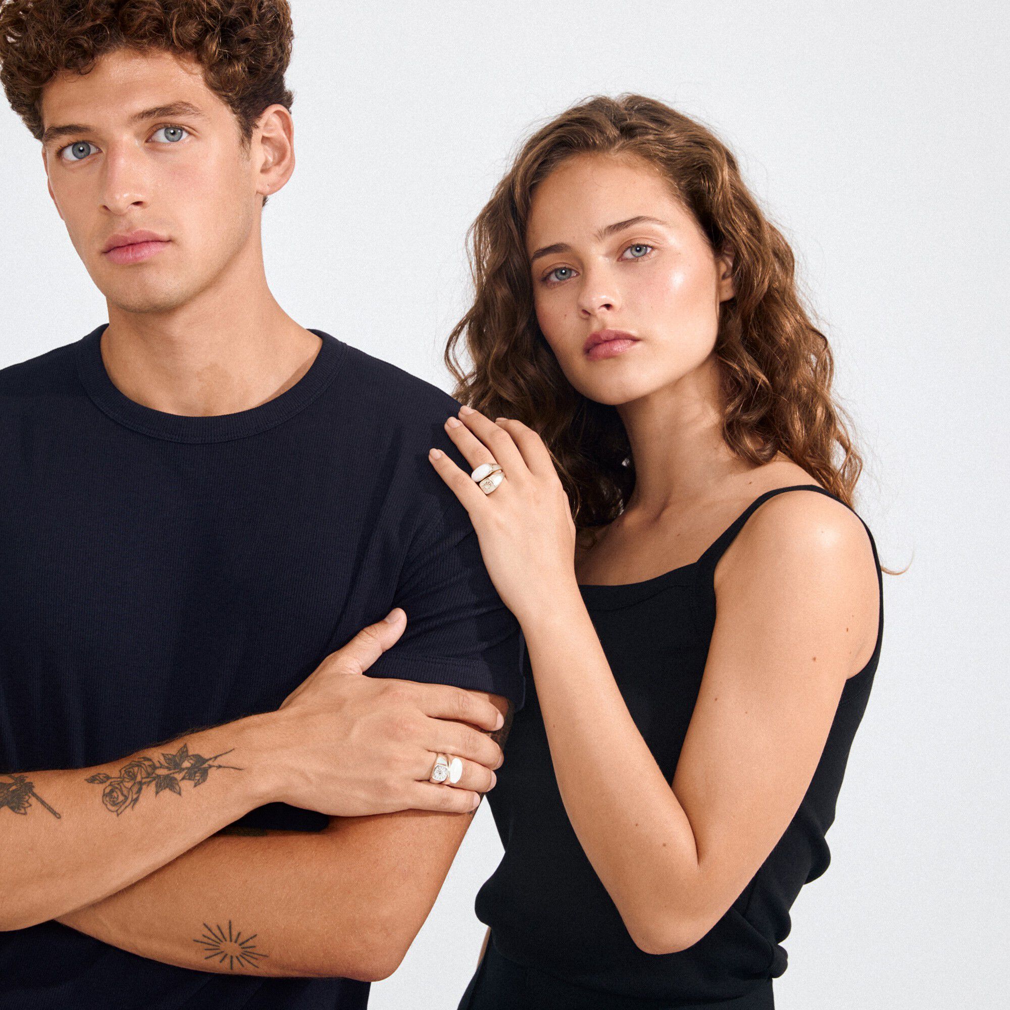 PRISM rings 2-in-1 set, silver-plated