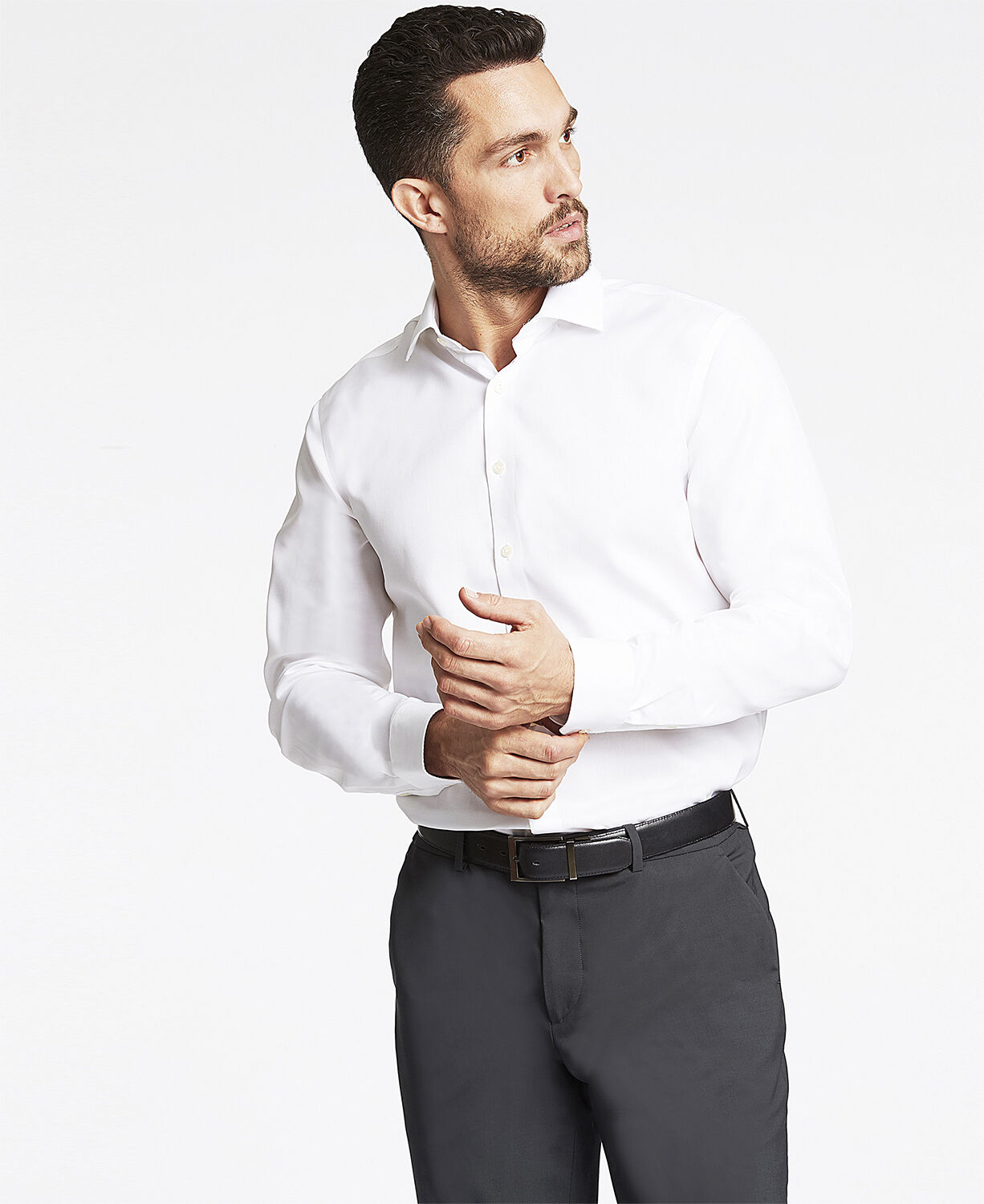 Plain fine twill shirt LS