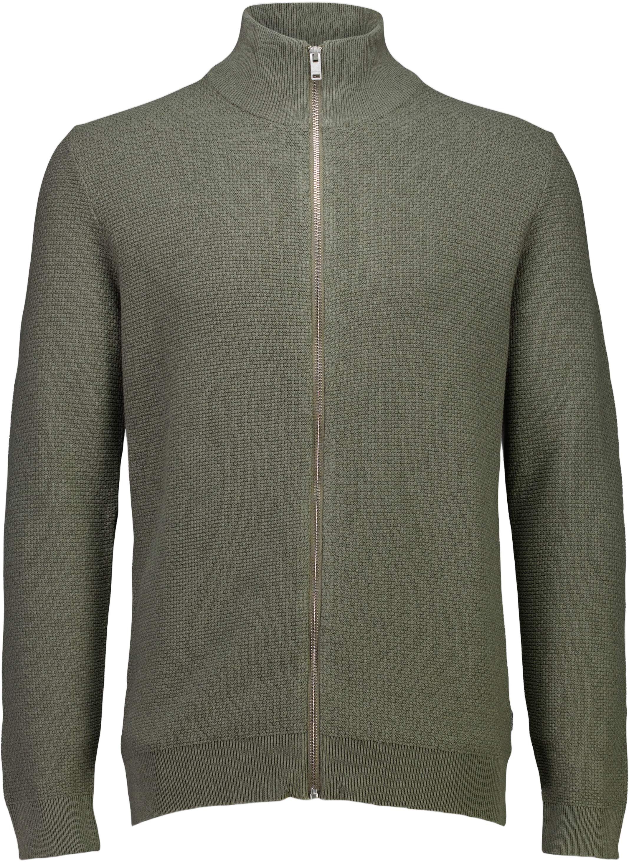 Recycle structure zip cardigan