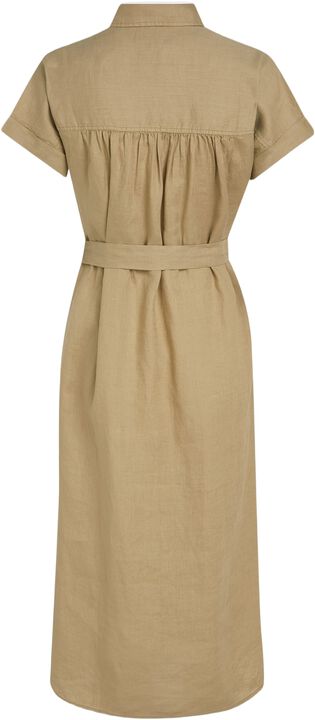 ESS LINEN S/S MIDI SHIRT DRESS