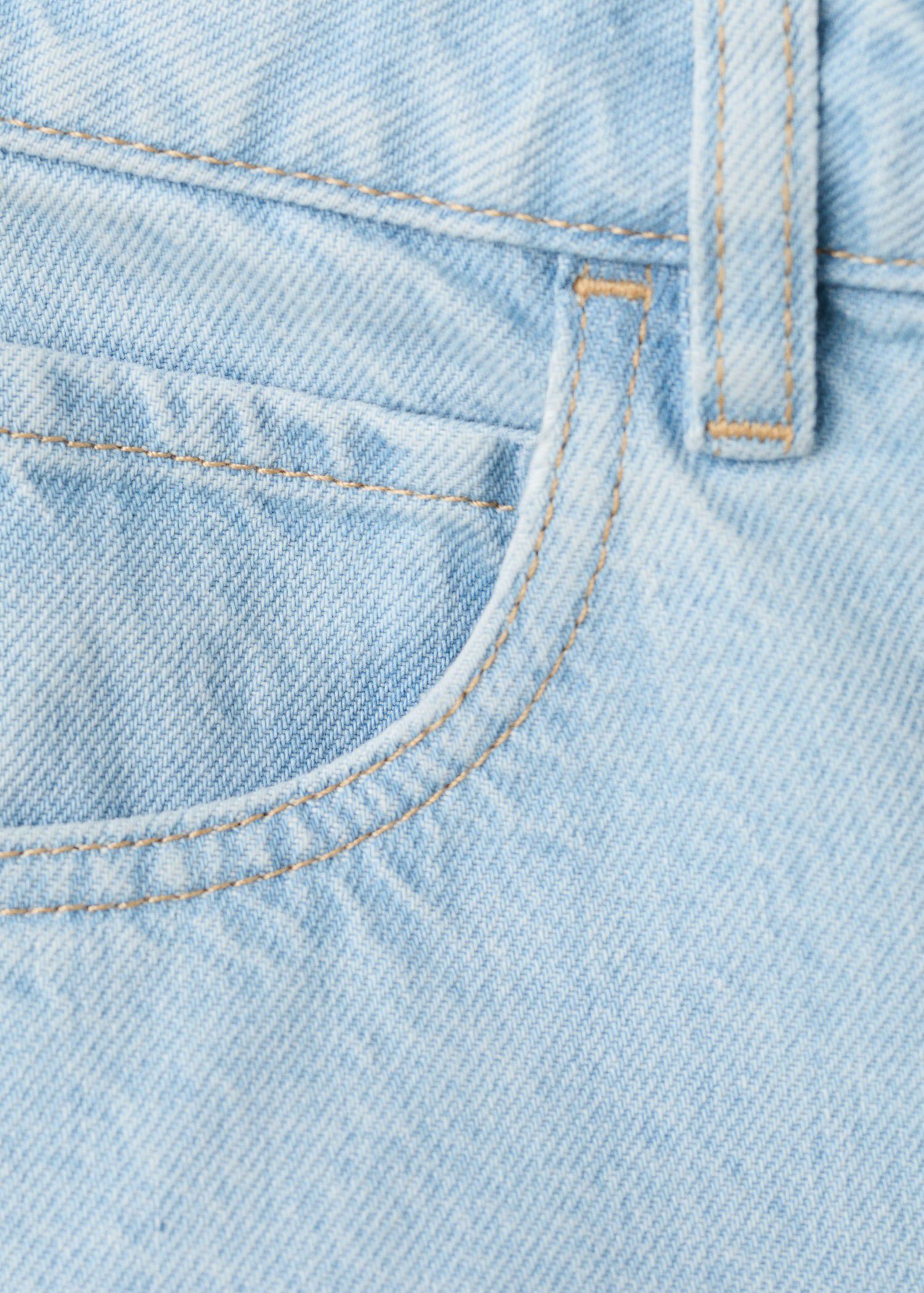 High-waist straight-fit denim short
