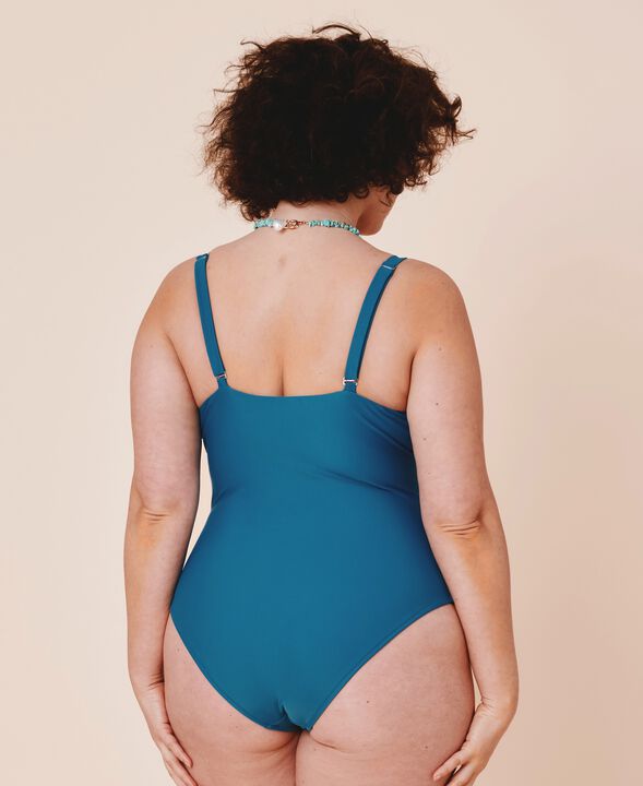 Medewi draperet badedragt - Cartel Blue