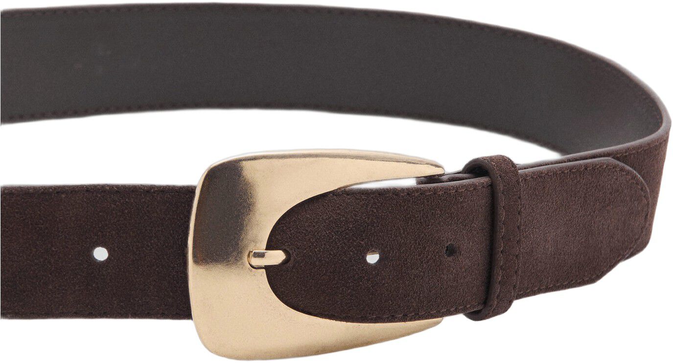 Maxi buckle split suede belt